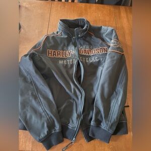 Harley-Davidson Black Jacket with Orange Trim and Logo